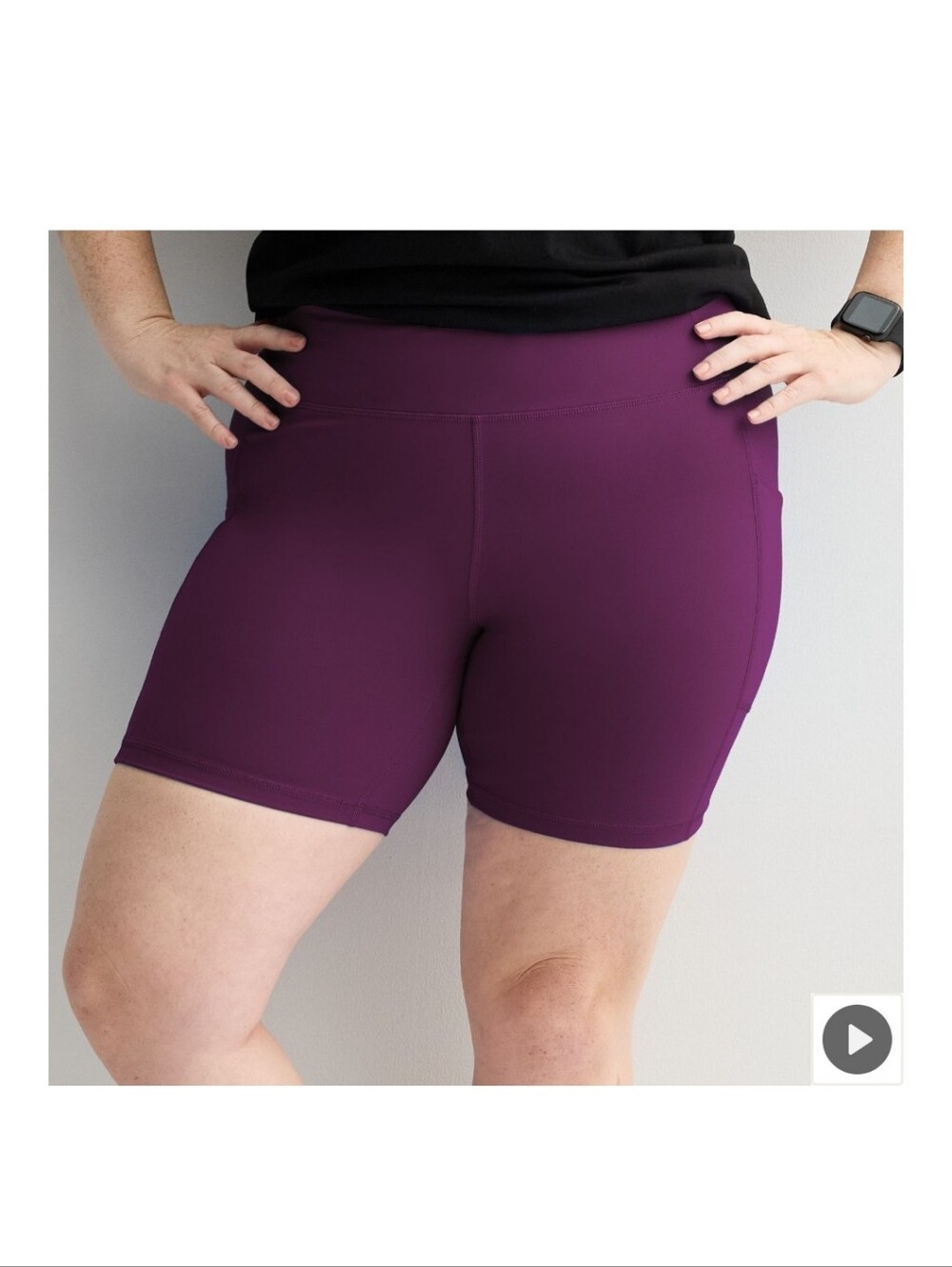 Tek Gear Womens Plus, High-Waist Plum Active Shorts, NWT